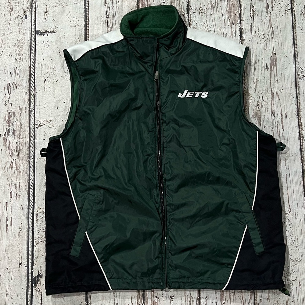 New York Jets NFL Football Reversible Sports Zip Up Vest Jacket